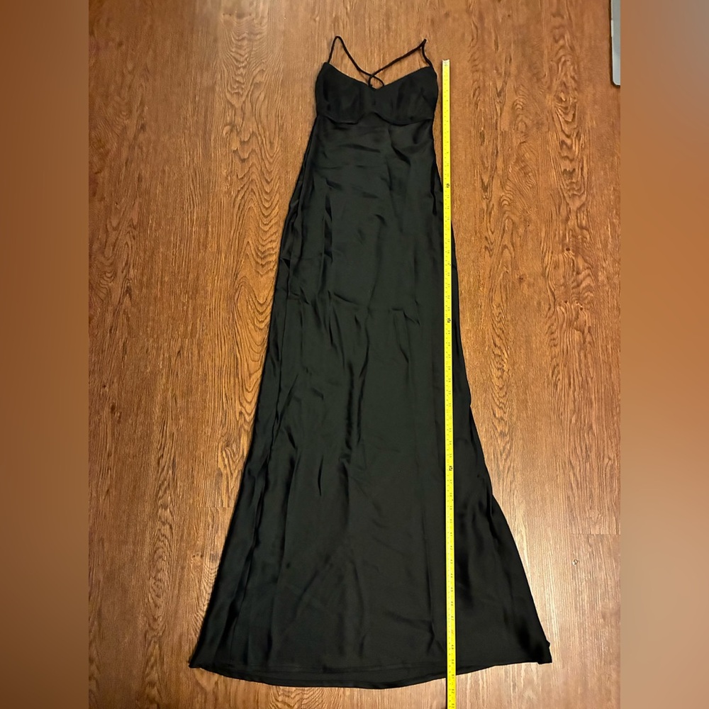 Hello Molly NWT the Samara Black Satin Maxi Dress- Size 6 - Picture 13 of 13